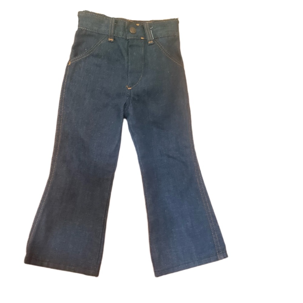 VINTAGE Flare Bellbottom Denim Jeans Kids Size 4 by Billy the Kid dark wash
